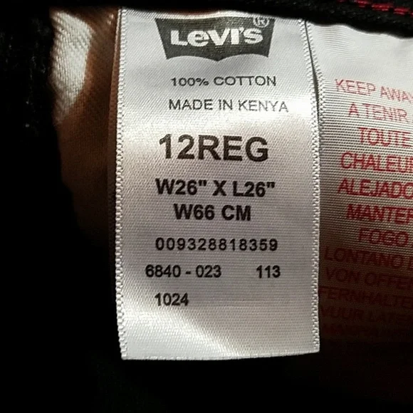 Levi's Black Demin Plumber Jean 12 reg 26 x 26 - Picture 4 of 7